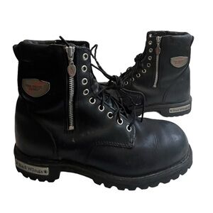 Red Wing Mens Black Leather Side Zip Moto Biker Boot Size US 8.5